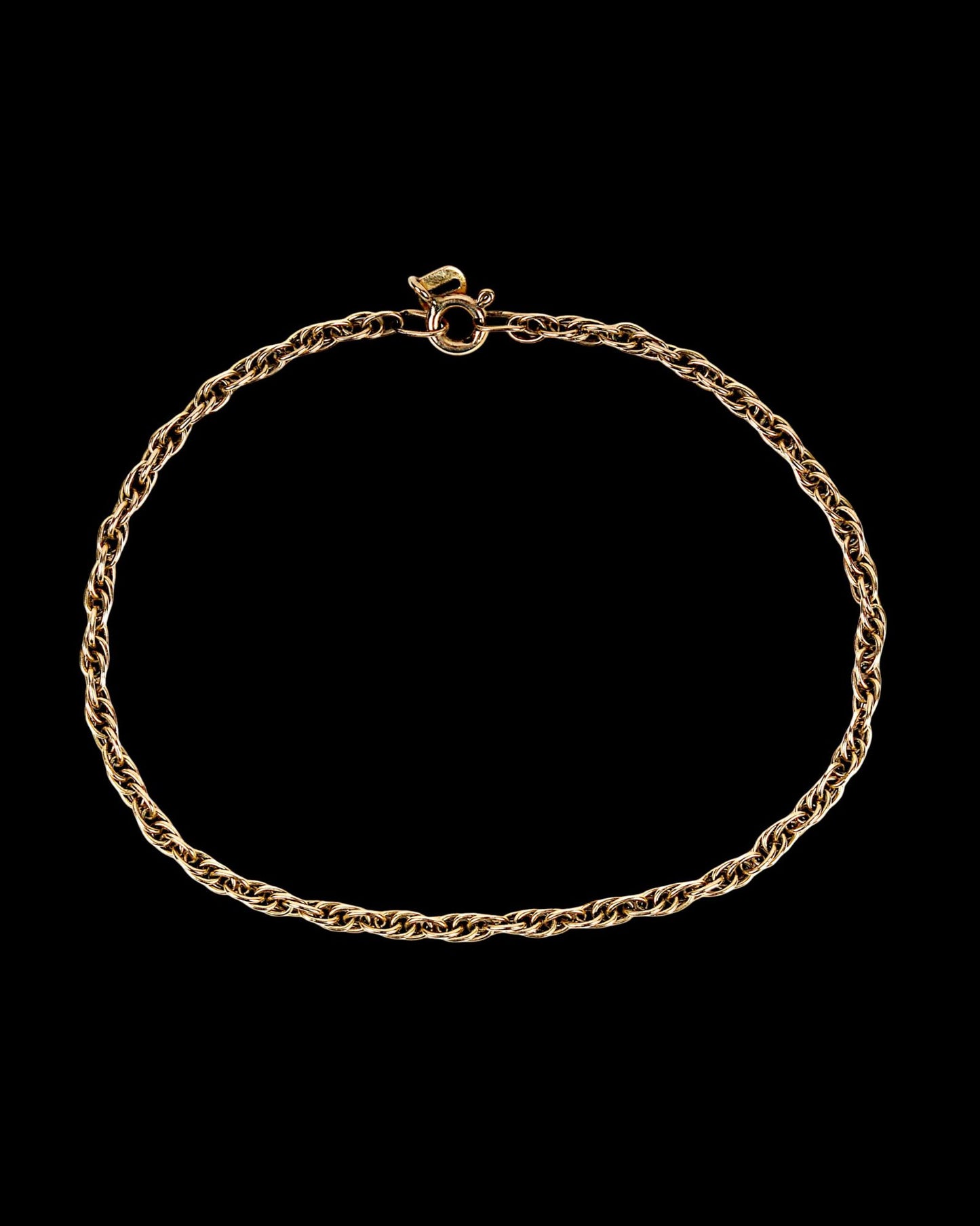 Vintage Solid Gold Rope Chain Bracelet