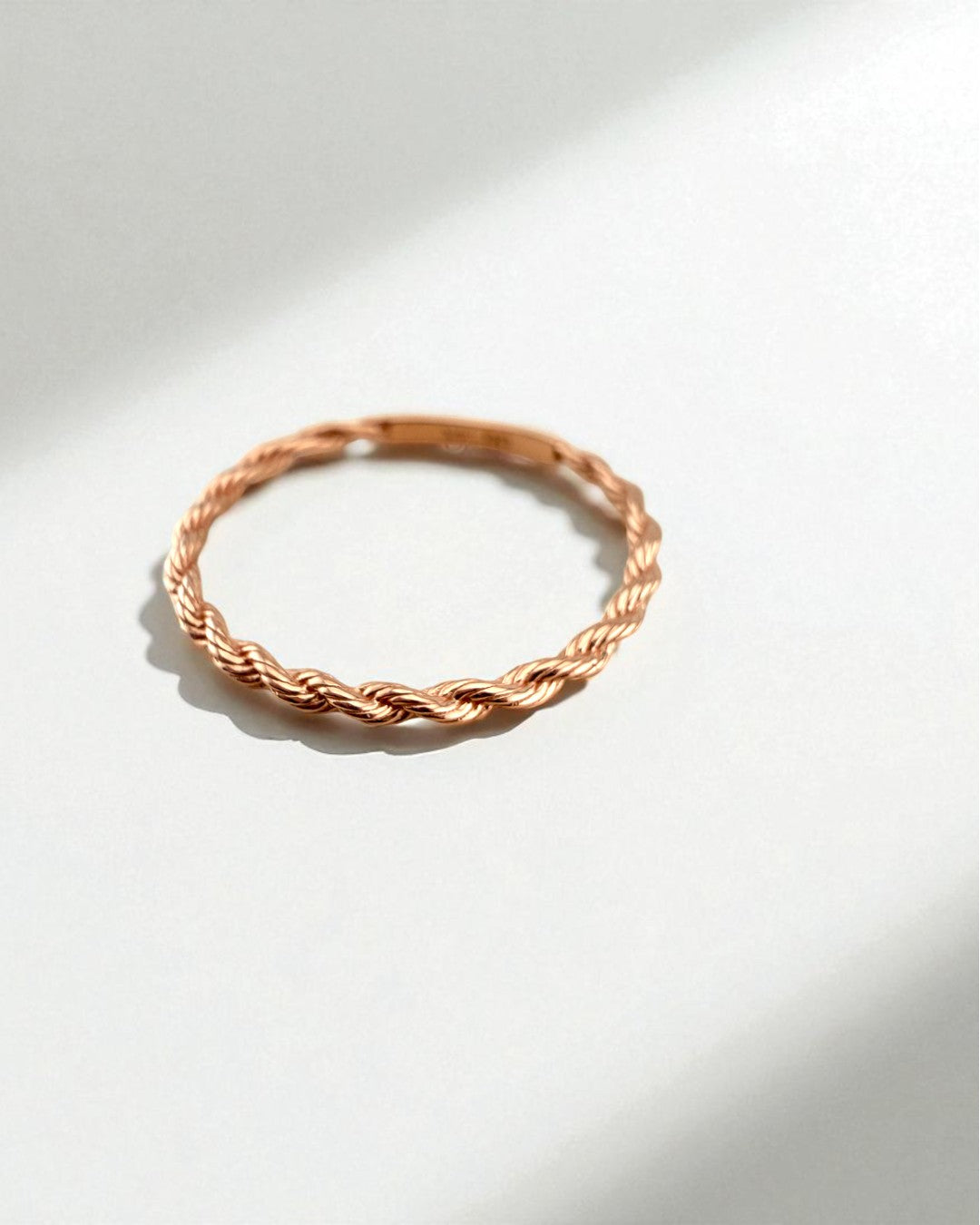 14k Rose Gold Twisted Rope Ring