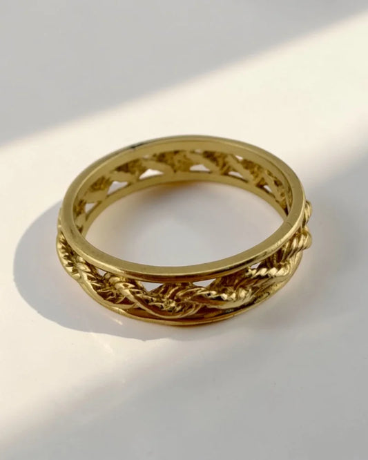 Vintage 10K Rope Eternity Band Size 6.5 - 10K Gold - Free shipping - 2