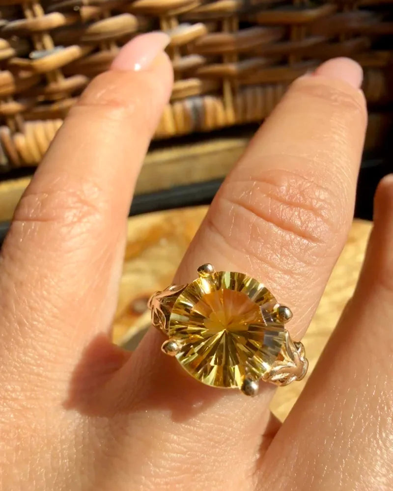 10K Gold 4 ct Citrine Ring - 10K Gold - Free shipping - 2