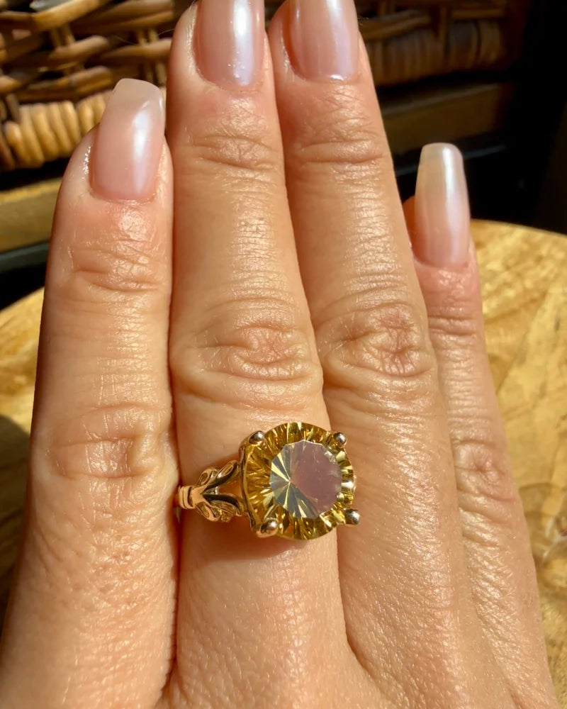 10K Gold 4 ct Citrine Ring - 10K Gold - Free shipping - 6