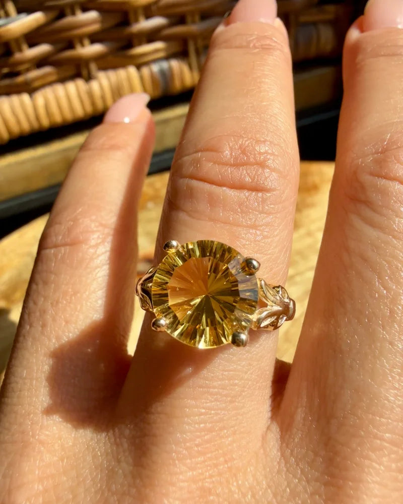 10K Gold 4 ct Citrine Ring - 10K Gold - Free shipping - 9