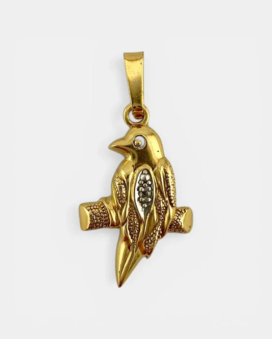 10k gold diamond bird pendant charm - 10K Gold - Free shipping - 1