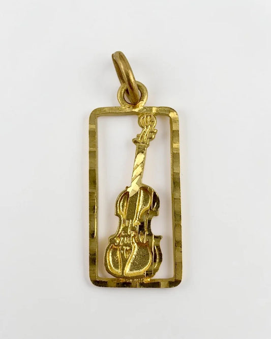 10K Gold Violin/Cello Pendant Charm - 10K Gold - Free shipping - 1
