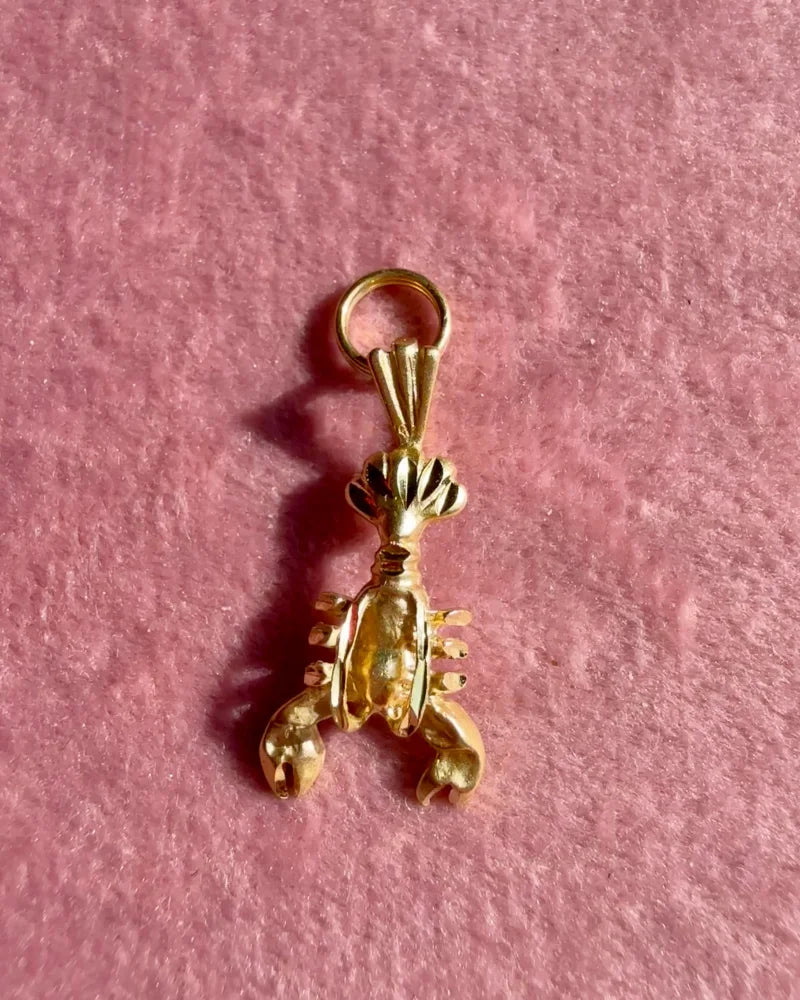 10K Gold Lobster Charm Pendant - 10K Gold - Free shipping - 2