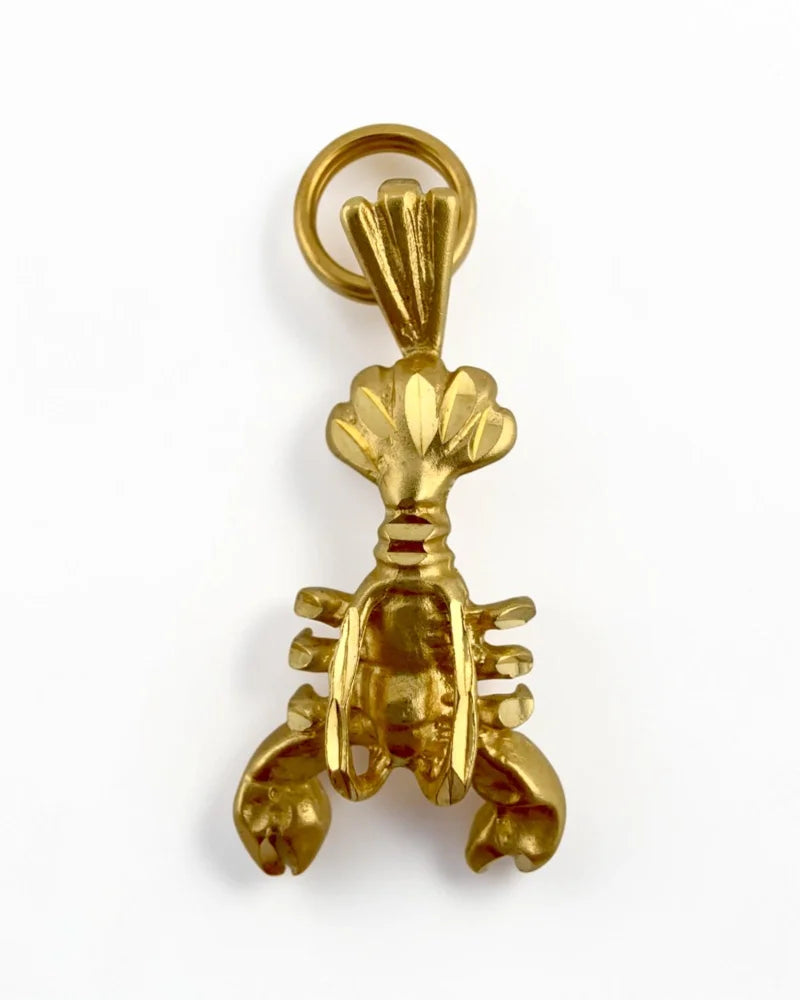 10K Gold Lobster Charm Pendant - 10K Gold - Free shipping - 1