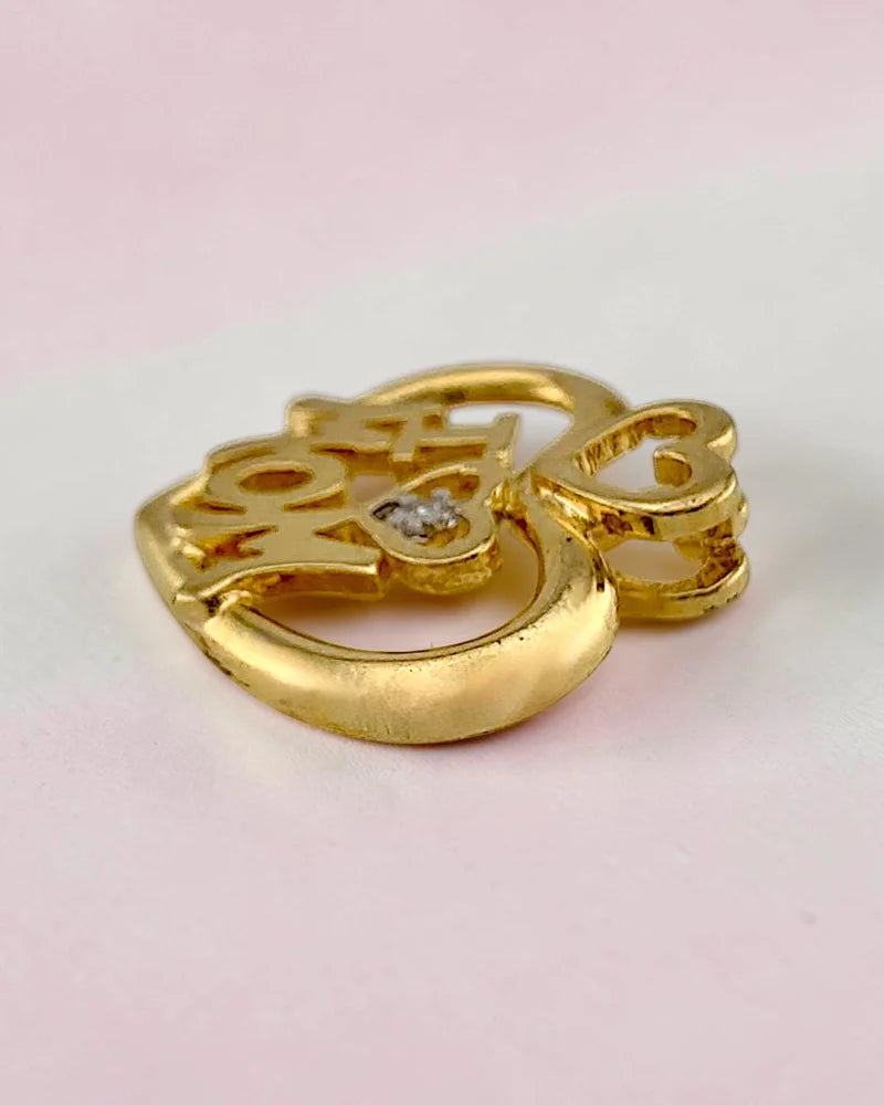 10K ’I Love Mom’ Heart Pendant with Diamond - 10K Gold - Free shipping - 3