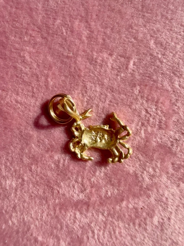 10K Yellow Gold Crab Charm Pendant - 10K Gold - Free shipping - 4