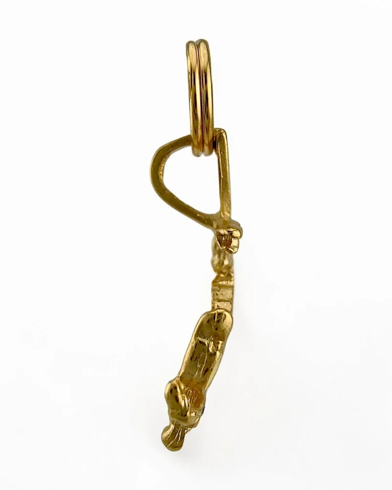 10K Yellow Gold Crab Charm Pendant - 10K Gold - Free shipping - 8
