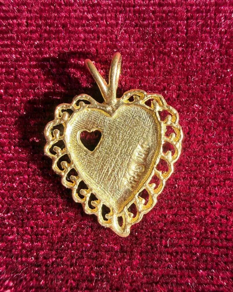 10K Yellow Gold Heart Pendant - 10K Gold - Free shipping - 4