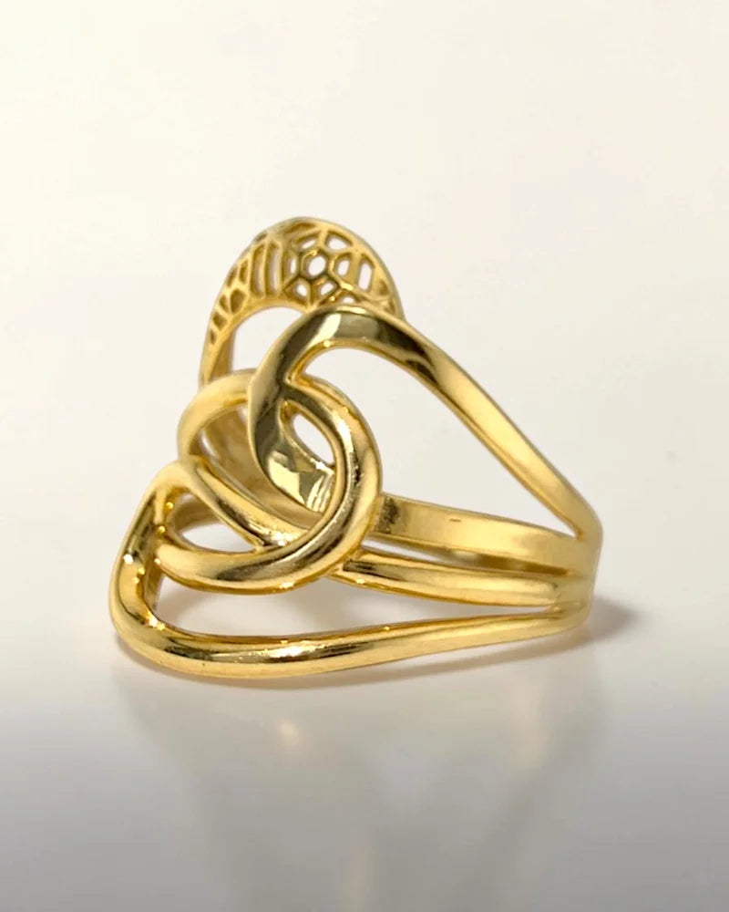 10K Yellow Gold Infinity Swirl Ring - 10K Gold - Free shipping - 5
