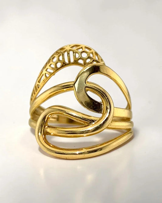 10K Yellow Gold Infinity Swirl Ring - 10K Gold - Free shipping - 1