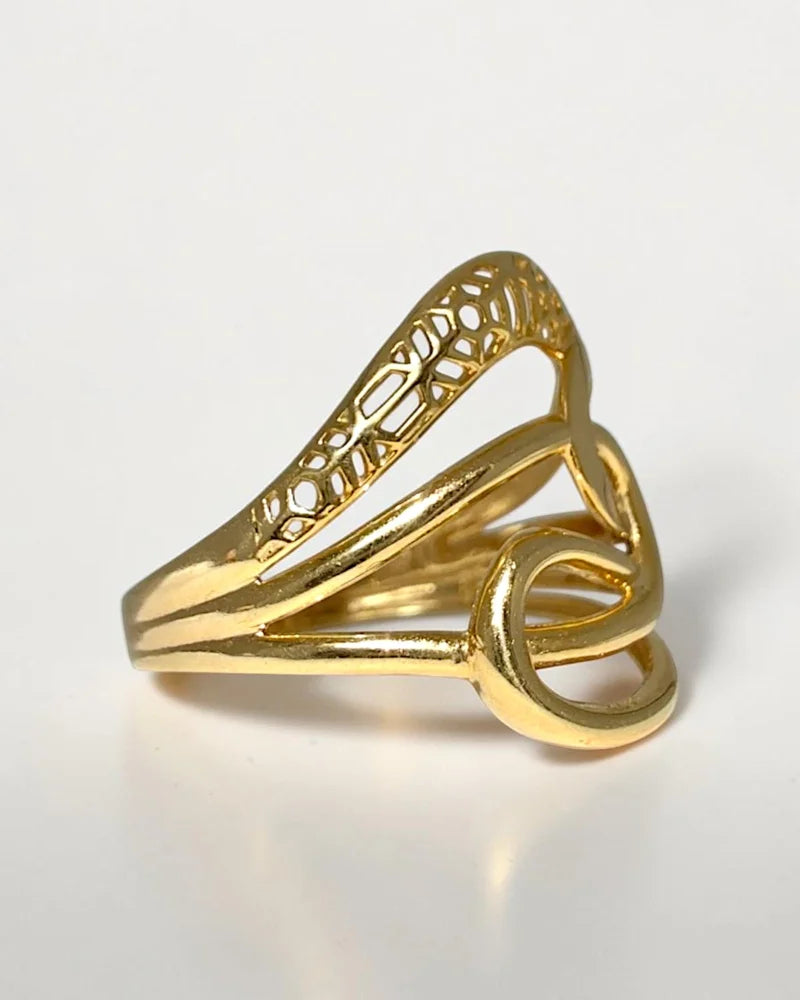 10K Yellow Gold Infinity Swirl Ring - 10K Gold - Free shipping - 3