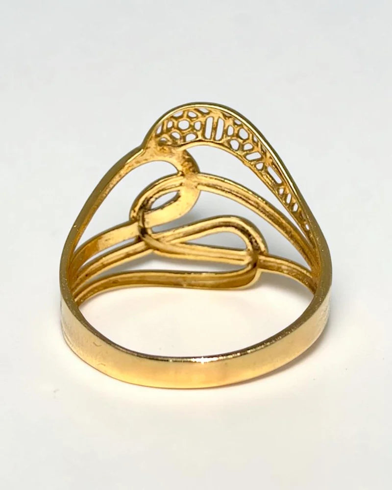 10K Yellow Gold Infinity Swirl Ring - 10K Gold - Free shipping - 8