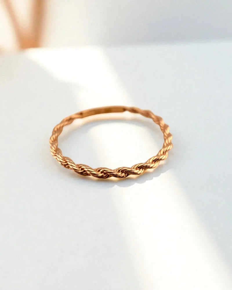 14k Rose Gold Twisted Rope Ring - 7.5 - 14K Rose Gold - Free shipping - 3