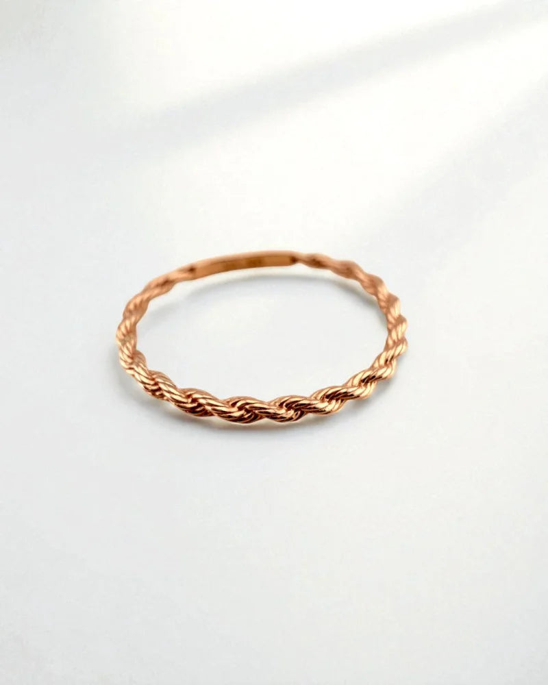 14k Rose Gold Twisted Rope Ring - 7.5 - 14K Rose Gold - Free shipping - 1