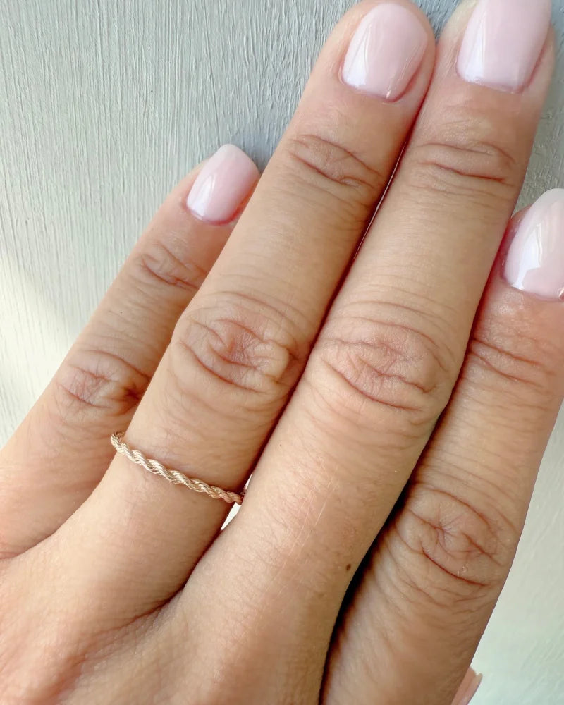 14k Rose Gold Twisted Rope Ring - 7.5 - 14K Rose Gold - Free shipping - 4