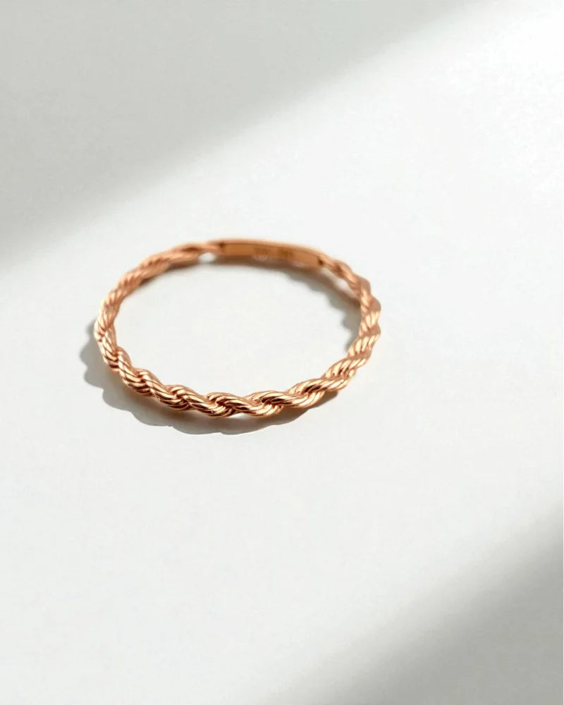 14k Rose Gold Twisted Rope Ring - 7.5 - 14K Rose Gold - Free shipping - 5