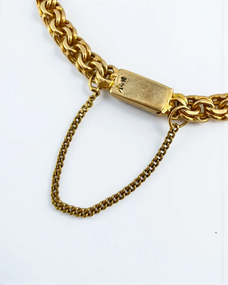 Vintage 10K Yellow Gold Byzantine Chain Bracelet 6.25 in - 10K Gold - Free shipping - 5