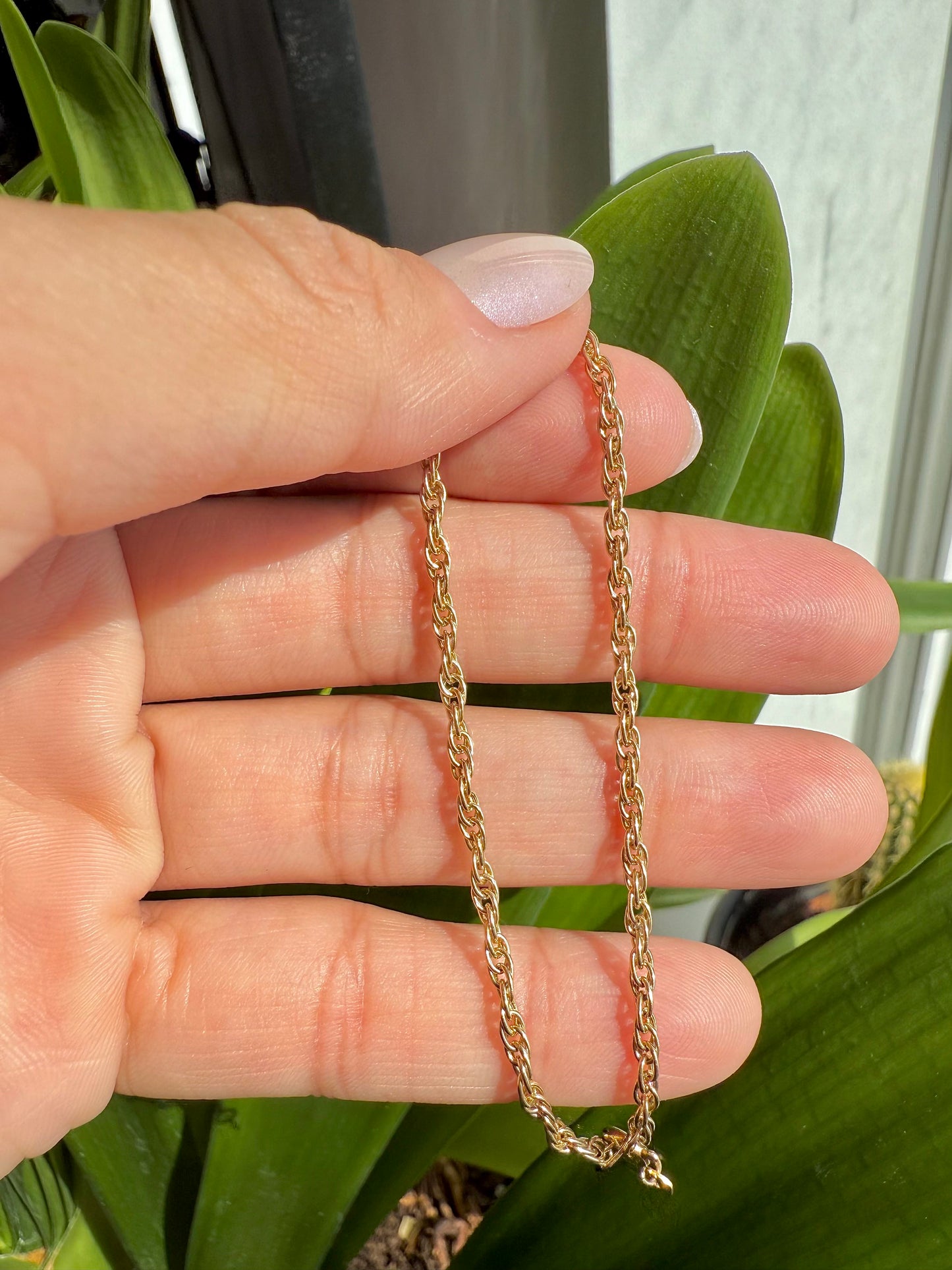 Vintage Solid Gold Rope Chain Bracelet