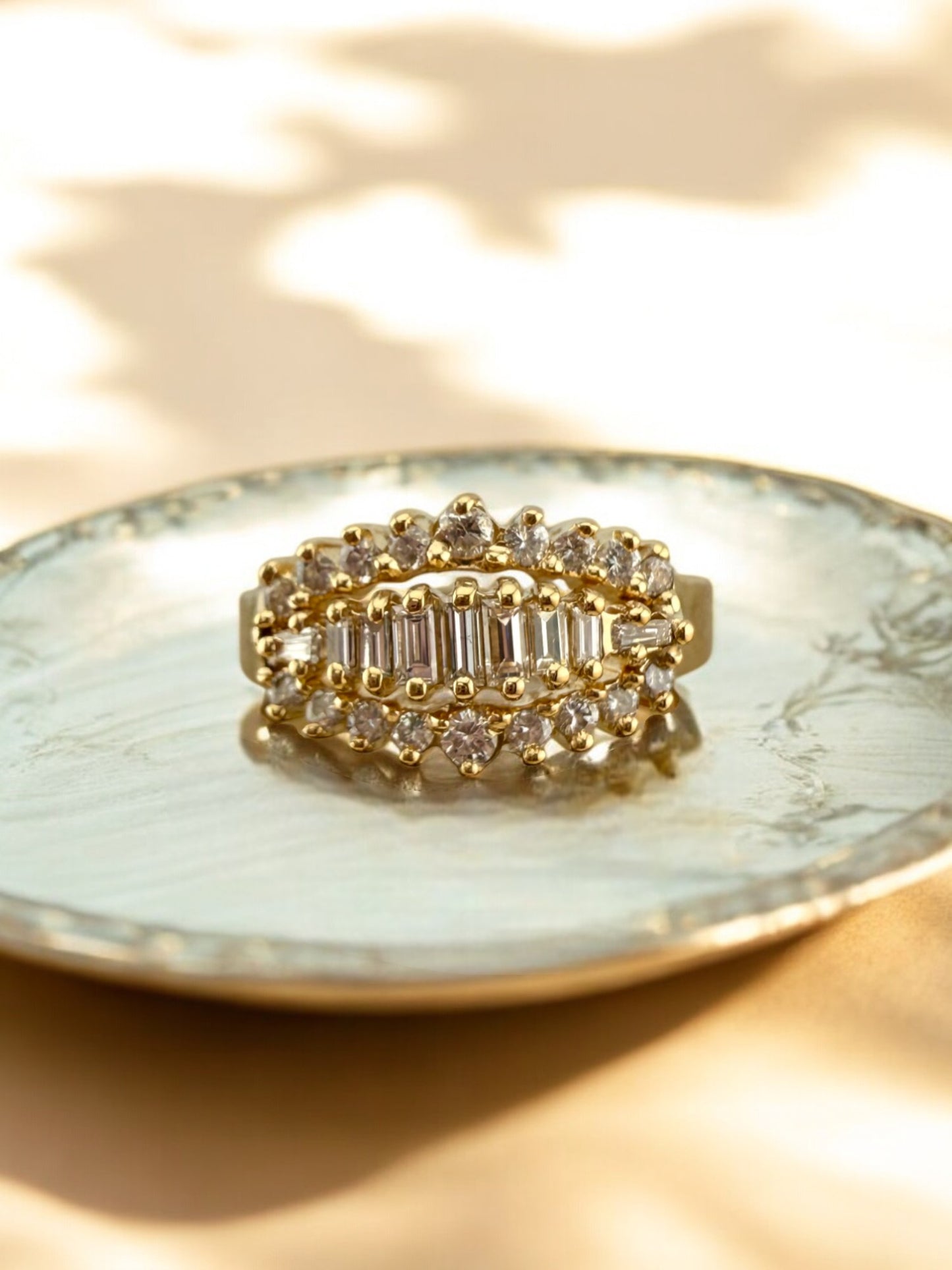 Diamond Cluster Ring 14K Gold, Sparkling VS1 Diamonds