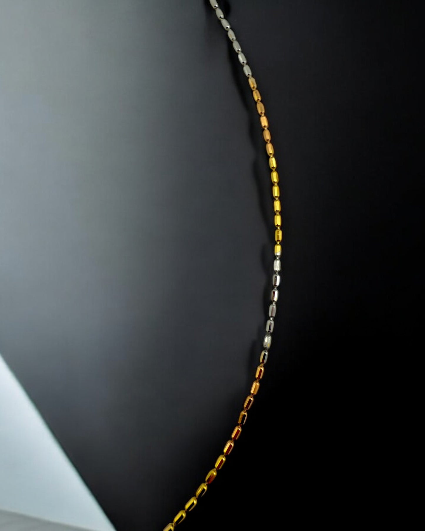 Vintage 18K Italian Tricolore Box Chain Necklace