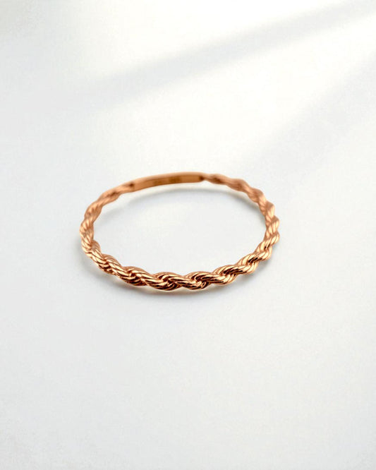14k Rose Gold Twisted Rope Ring