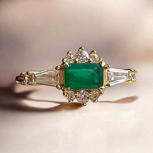Natural Green Agate Ring