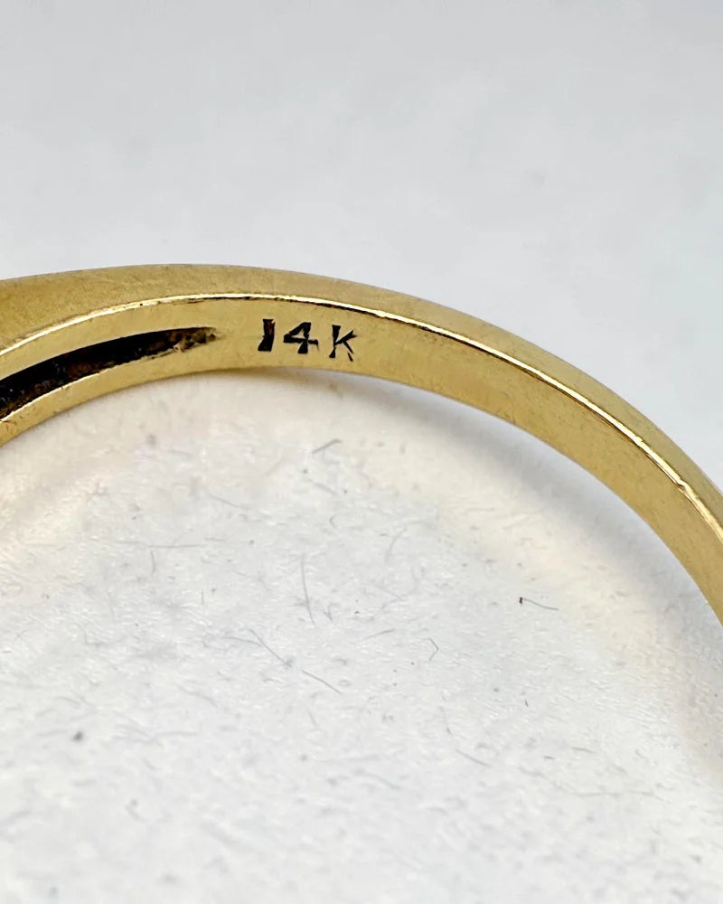 Antique Art Deco 14K Yellow and White Gold Diamond Ring - 14K Solid Gold - Free shipping - 7