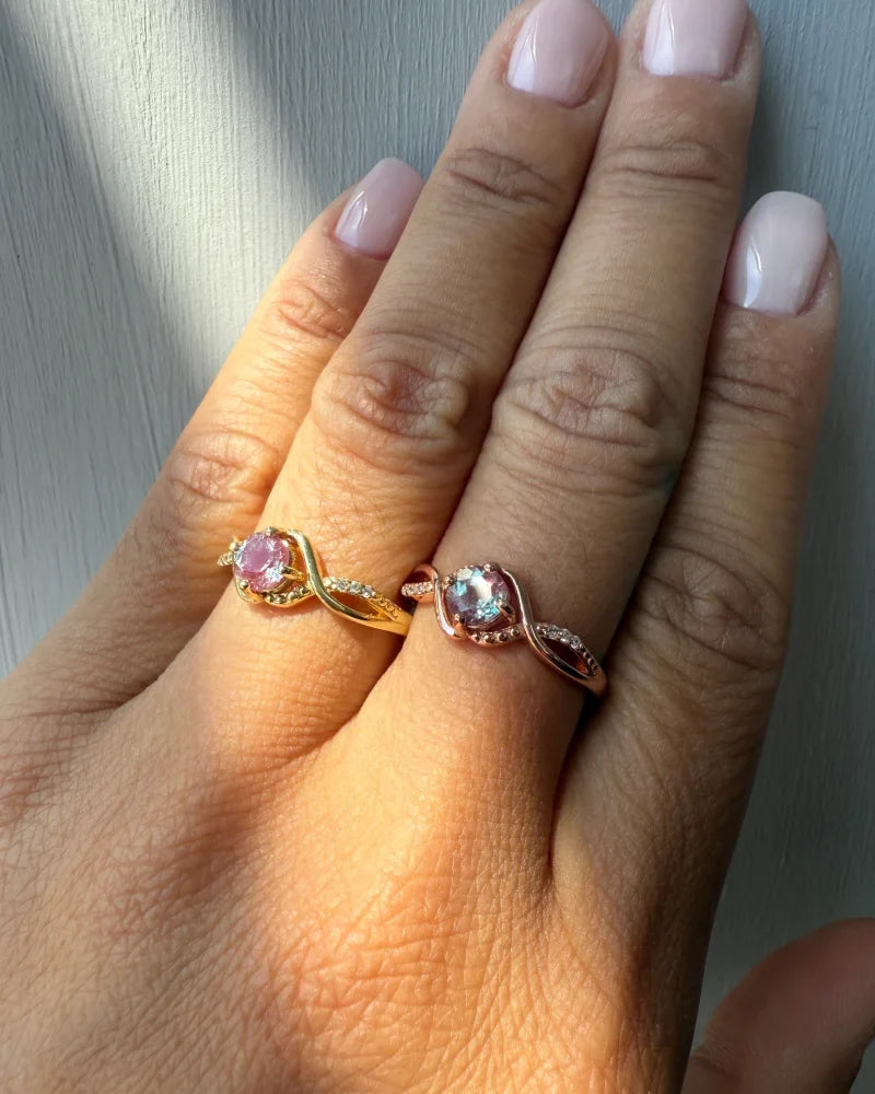 Color Changing Alexandrite SS925 Gold Vermeil Ring - SS925 14K Gold Vermeil - Free shipping - 4