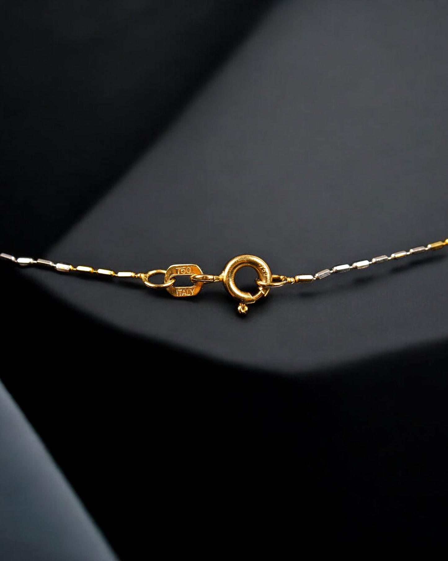Vintage 18K Italian Tricolore Box Chain Necklace