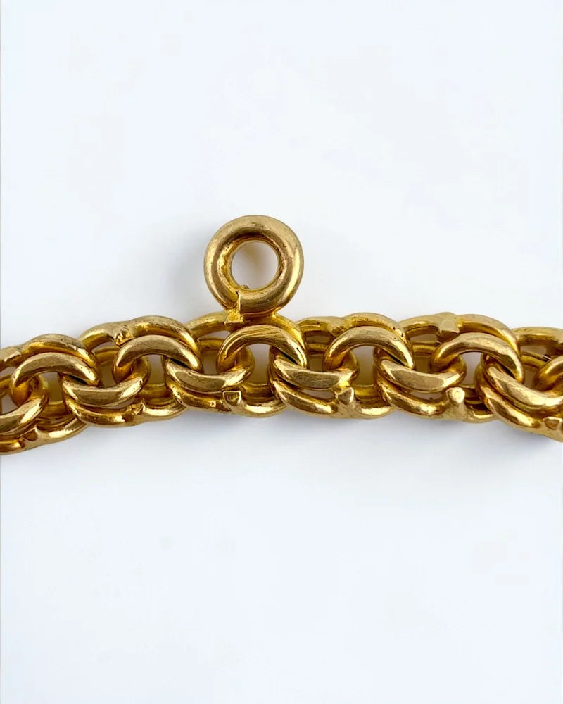 Vintage 10K Yellow Gold Byzantine Chain Bracelet 6.25 in - 10K Gold - Free shipping - 6