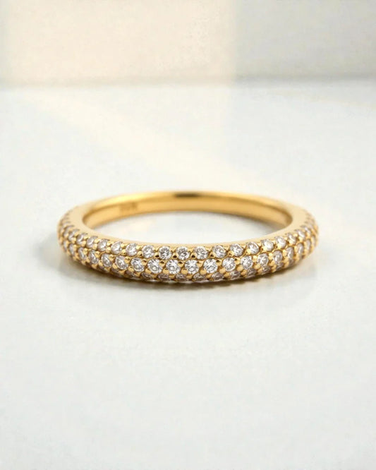 EFFY 14K Gold Half Eternity Pavé Diamond Band - 14K Solid Gold - Free shipping - 1