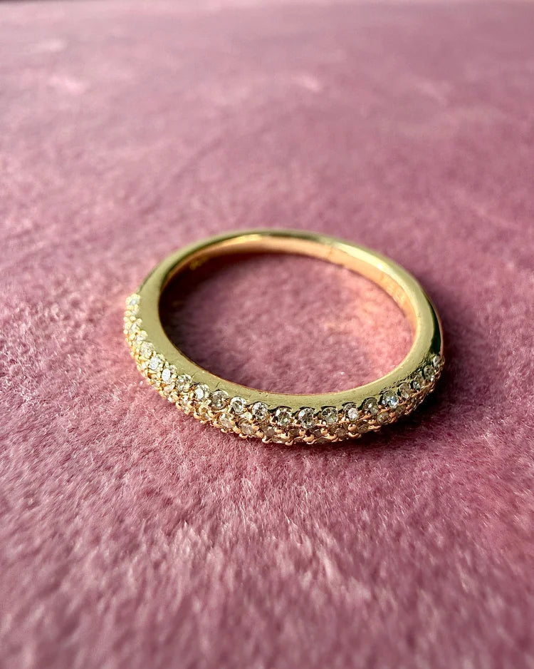 EFFY 14K Gold Half Eternity Pavé Diamond Band - 14K Solid Gold - Free shipping - 2