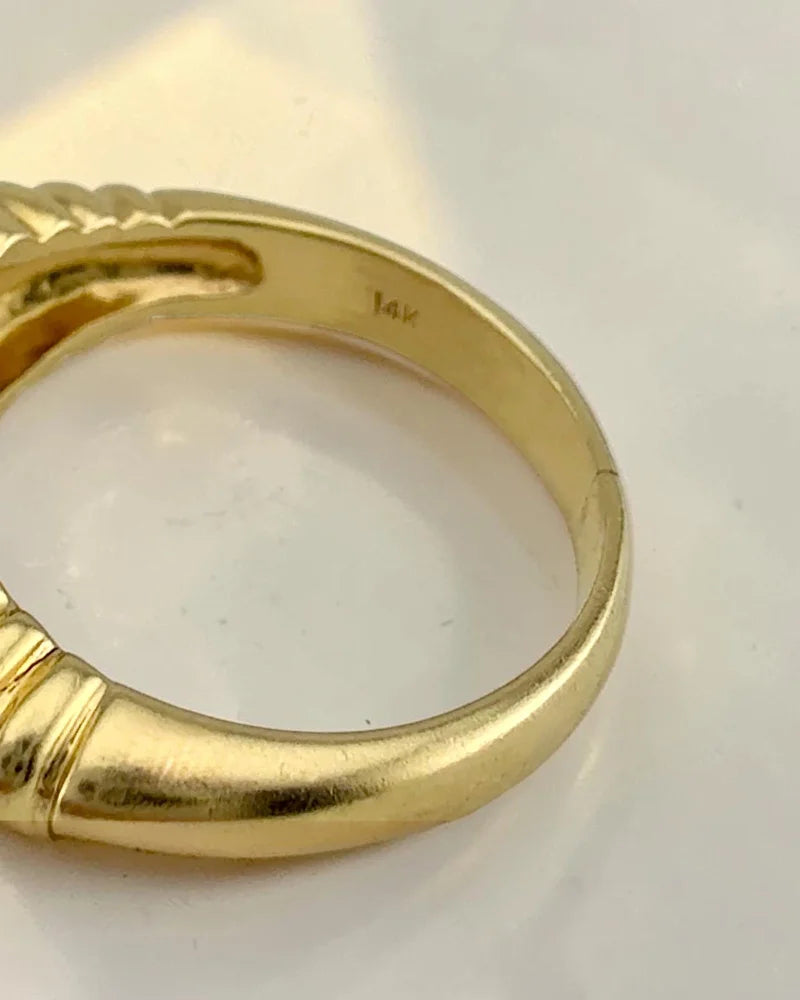 Estate 14K Gold Tanzanite Diamond Ring - 14K Solid Gold - Free shipping - 5