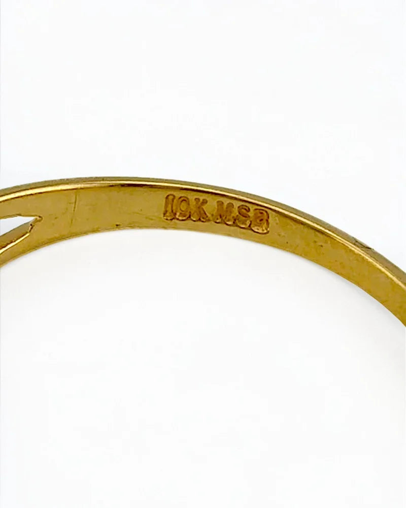 Vintage 10K Gold Emerald Ring - 14K Solid Gold - Free shipping - 9