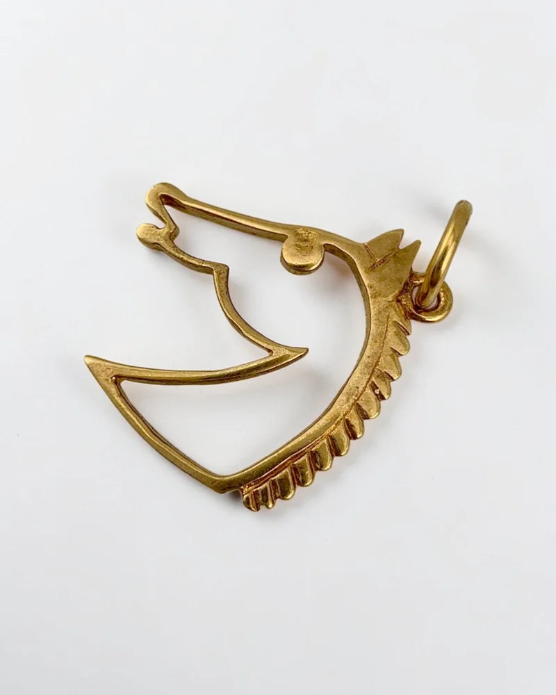 10K Gold Horse Head Pendant Charm - 10K Gold - Free shipping - 5