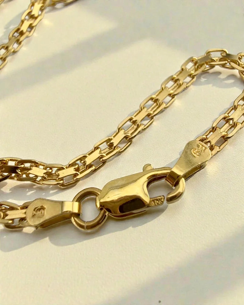 Vintage 10K Gold Sapphire Diamond Necklace - 10K Gold - Free shipping - 8