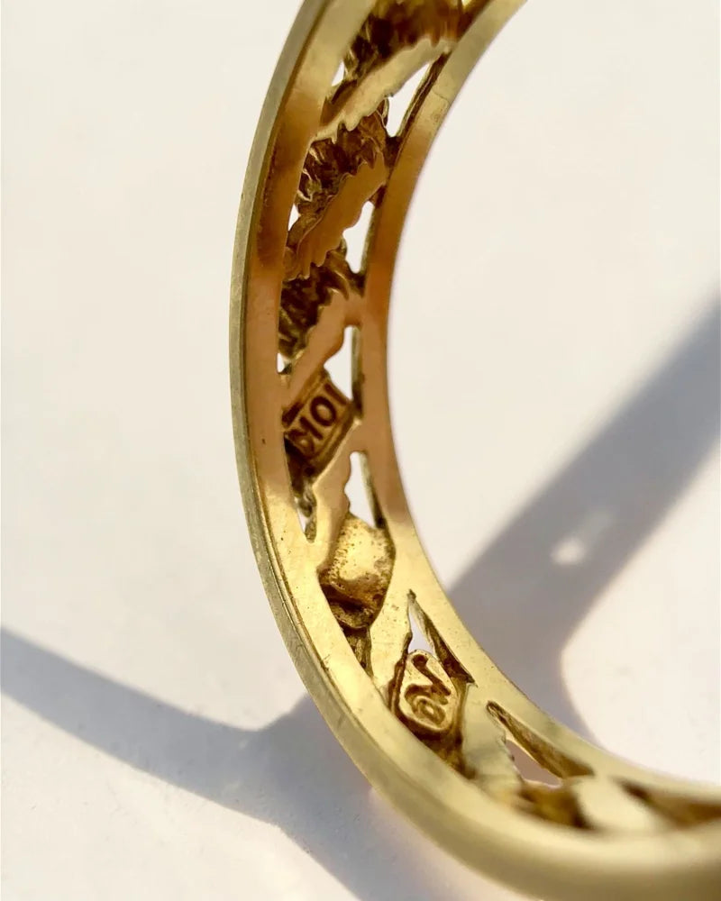 Vintage 10K Rope Eternity Band Size 6.5 - 10K Gold - Free shipping - 3