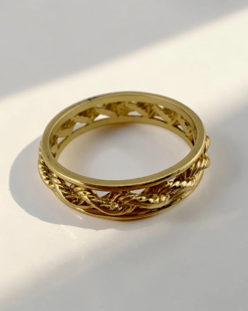 Vintage 10K Rope Eternity Band Size 6.5 - 10K Gold - Free shipping - 2