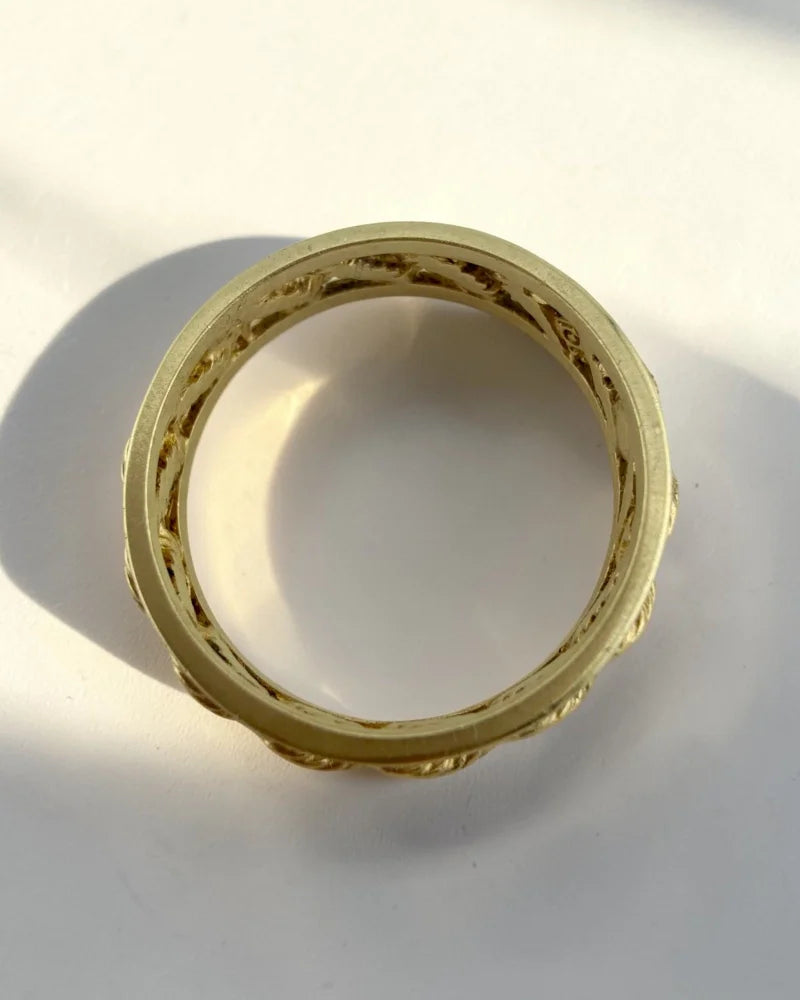 Vintage 10K Rope Eternity Band Size 6.5 - 10K Gold - Free shipping - 5