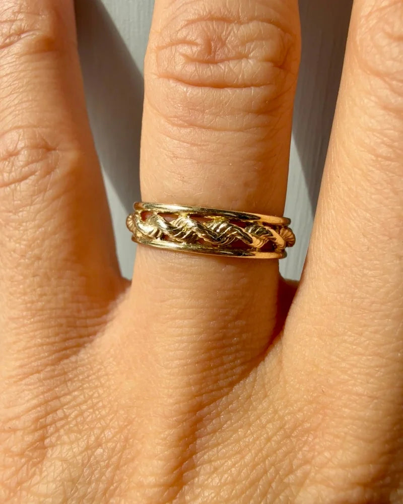Vintage 10K Rope Eternity Band Size 6.5 - 10K Gold - Free shipping - 6