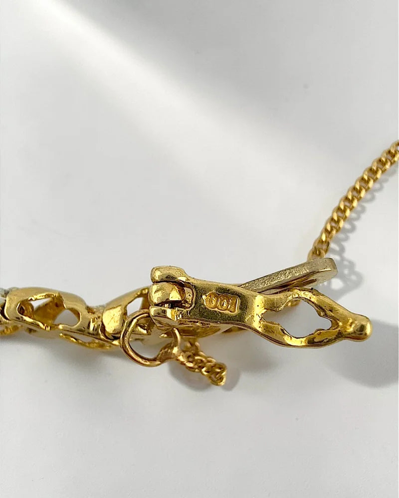Vintage 10K Yellow and White Gold XO Diamond Bracelet 7.5 in - 10K Gold - Free shipping - 12