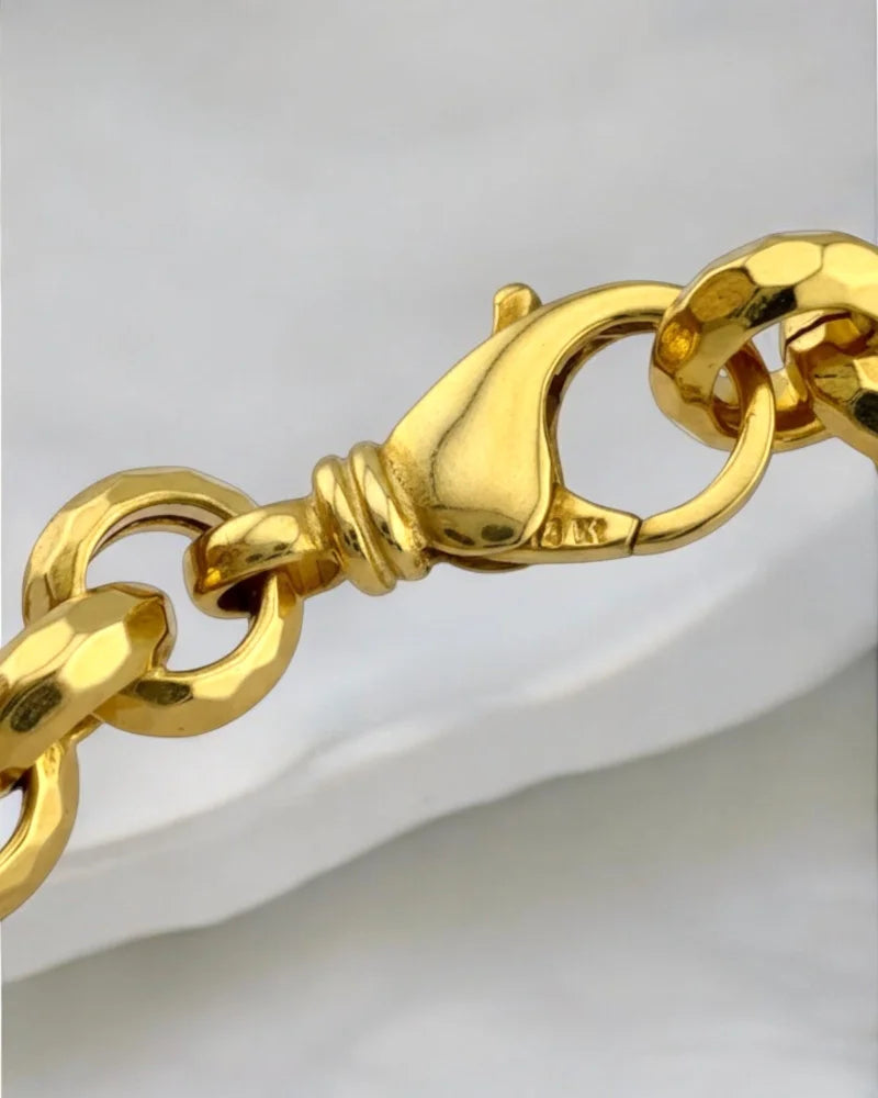 Vintage 14K Gold Faceted Rolo Link Bracelet 7.5’’ - 14K Solid Gold - Free shipping - 3