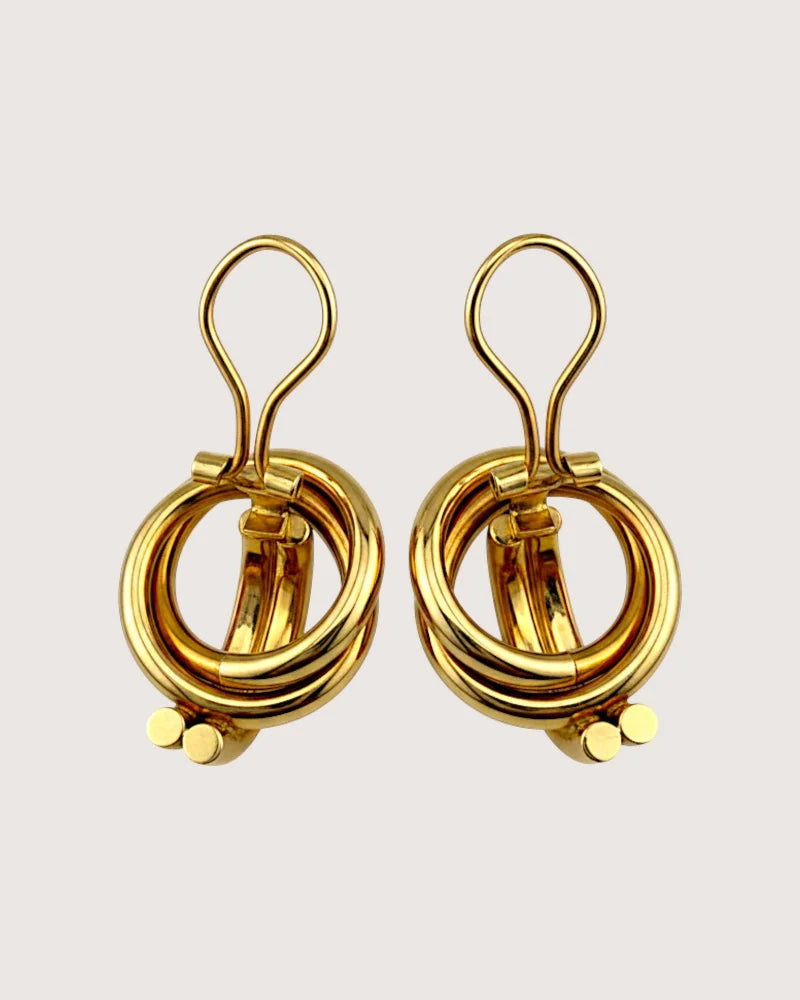 Vintage 14K Gold Sculptural Knot Earrings - Gold - 14K Solid Gold - Free shipping - 5