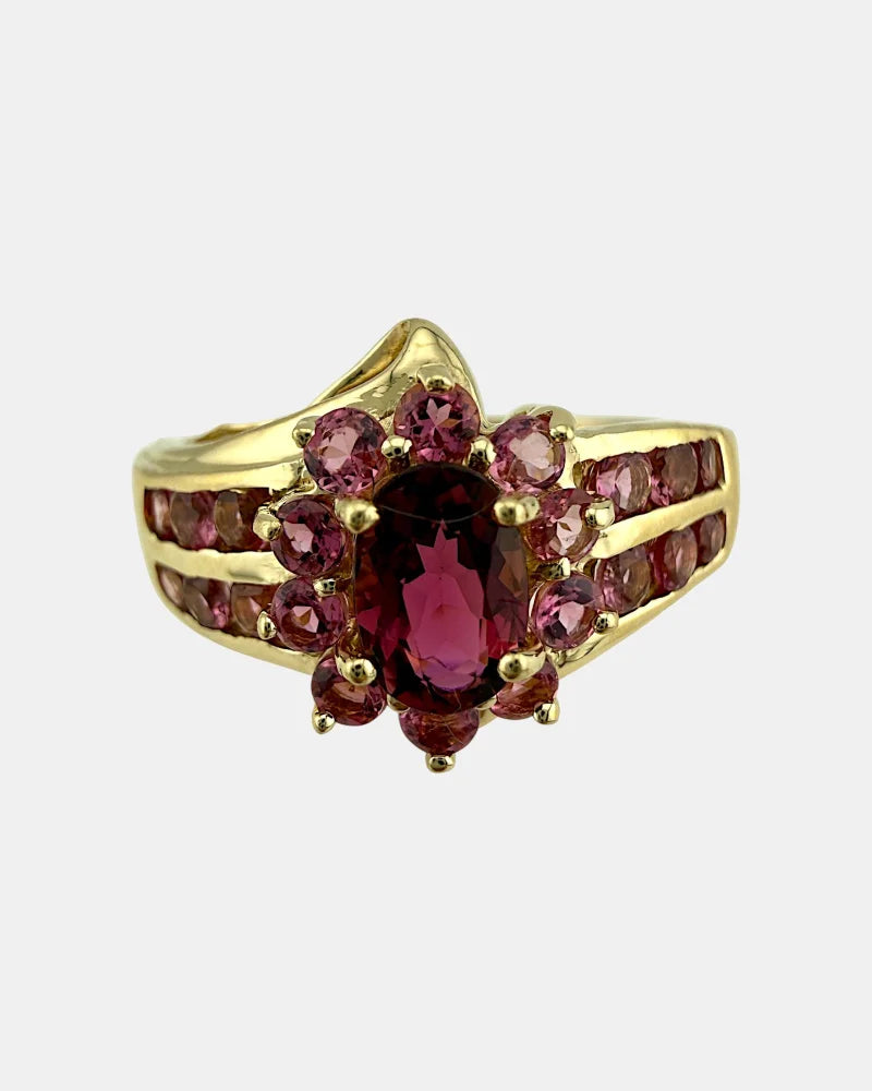 Vintage 90s Pink Tourmaline Ring in 14K Gold - 14K Solid Gold - Free shipping - 2