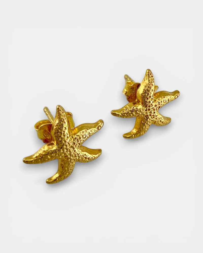Vintage Aurea Italy 14K Gold Starfish Earrings - 14K Solid Gold - Free shipping - 3