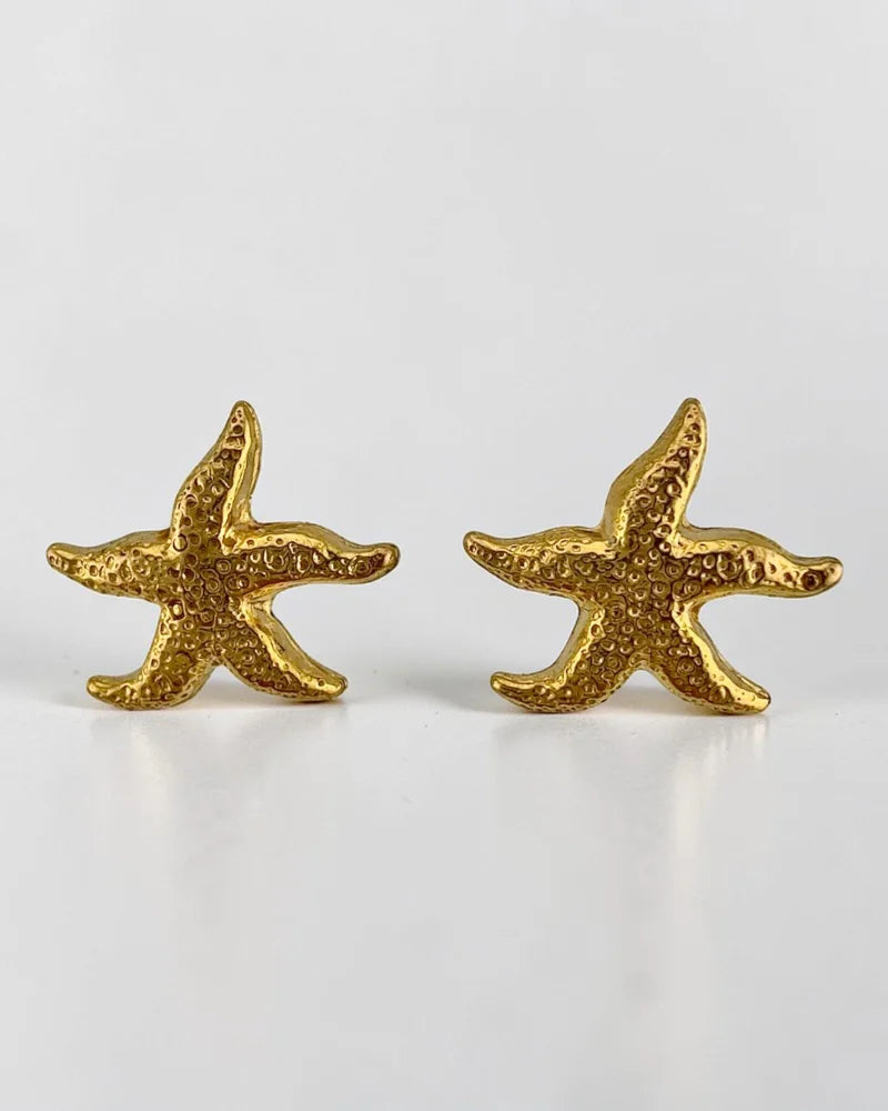 Vintage Aurea Italy 14K Gold Starfish Earrings - 14K Solid Gold - Free shipping - 1