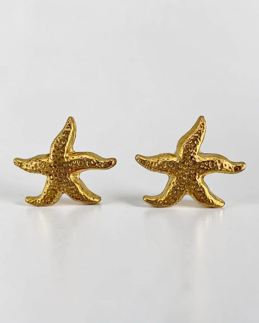 Vintage Aurea Italy 14K Gold Starfish Earrings - 14K Solid Gold - Free shipping - 1