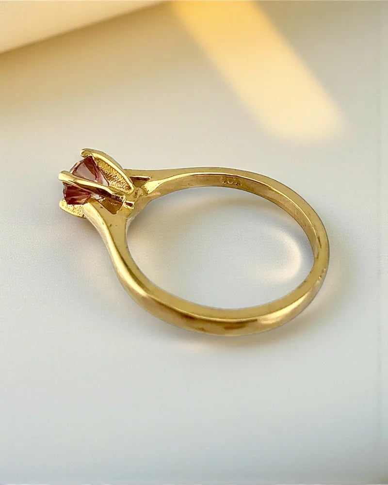 Vintage Fancy Pink Diamond Engagement Ring - 10K Gold - Free shipping - 3